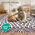 thumbnail image 4 of ODIKA Zebra Leopard Print Spotted Interlocking Stripe Frame Pink Mixed for Dorm Room, Small Living Apartment, Stain Resistant Low Profile, 4 of 7