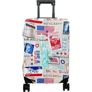 Luggage Cover Approved Travel Suitcase Protector Postmark Elastic Washable Baggage Covers for 25-28 inch Luggage (L)