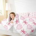 thumbnail image 4 of jejeloiu Chic Bow Tie Twin Comforter Sets,Pink Damask Flower Bedding Set For Girl Teens Reversible 2-Piece, 4 of 8