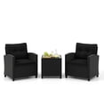 thumbnail image 2 of Aimee Lii 3 Pieces Patio Furniture Set with Tempered Glass Coffee Table, Modern Patio Furniture for Outdoor Backyard Pool Deck-Black, 2 of 10