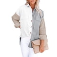 thumbnail image 1 of Blusa mujer manga larga solapas blusas camisa chaqueta chaqueta de pana camisa de pana mujer, 1 of 7