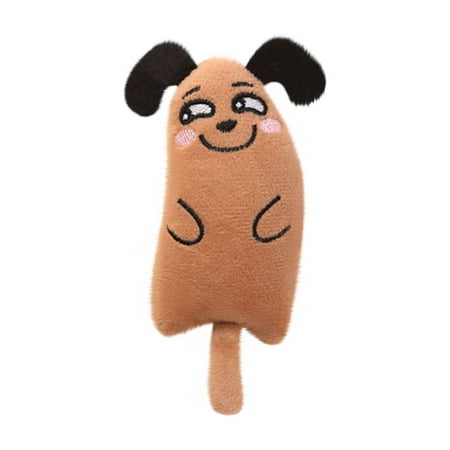 Brown Cartoon Cat And Dog Shaped Chew Toy For Pets Resistant To Gnawing Plush Toy For Self Entertainment And Teeth Cleaning Interactive Plaything For Cats And Dogs Made From Cotton Materia