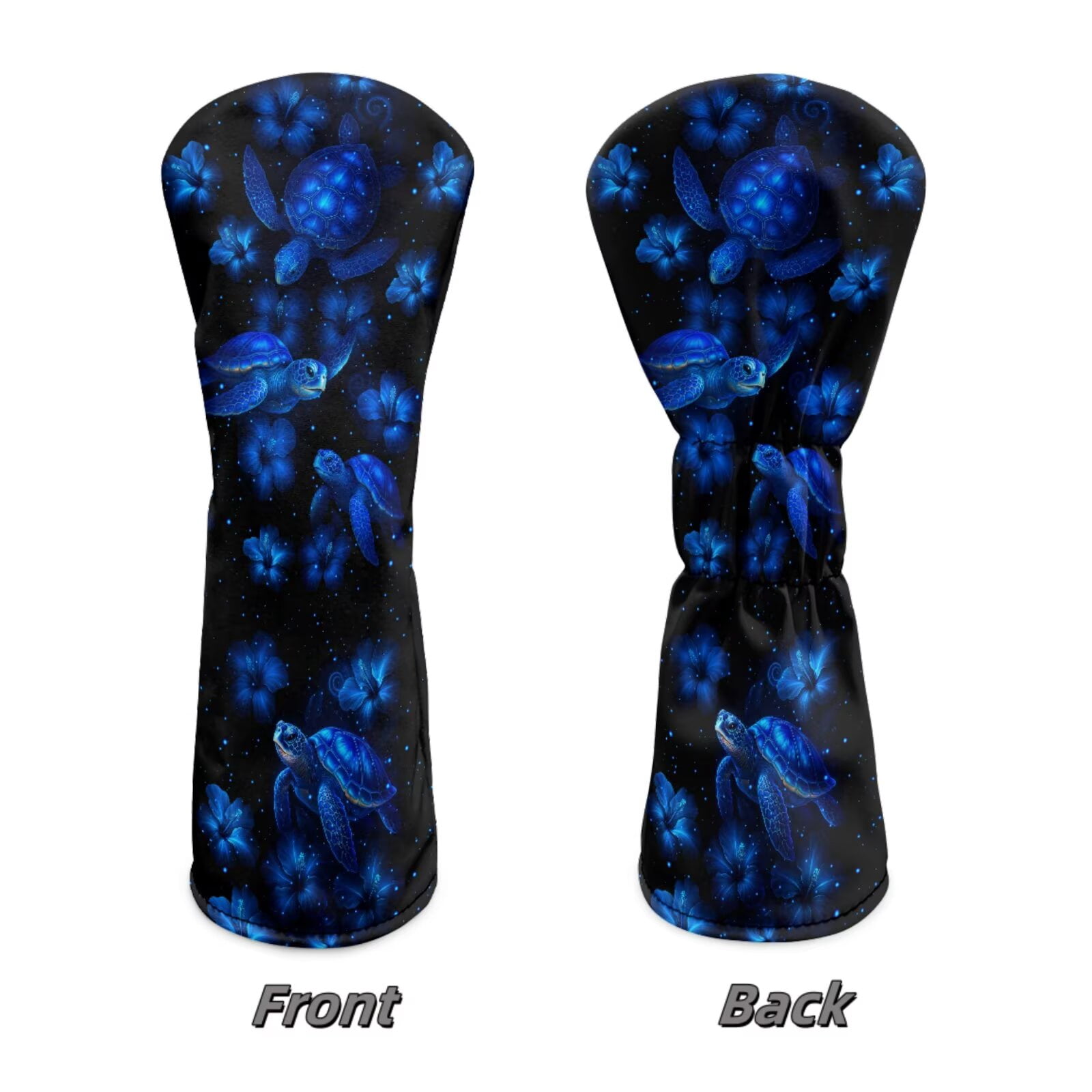 Uorisanigo Blue Turtle Golf Club Driver/Fairway Wood/Hybrid Head Cover 1 3 5 UT Cover - PU Leather Golf Accessories for Women Men - Double-Layer Elastic Band, Wrinkle-Resistant
