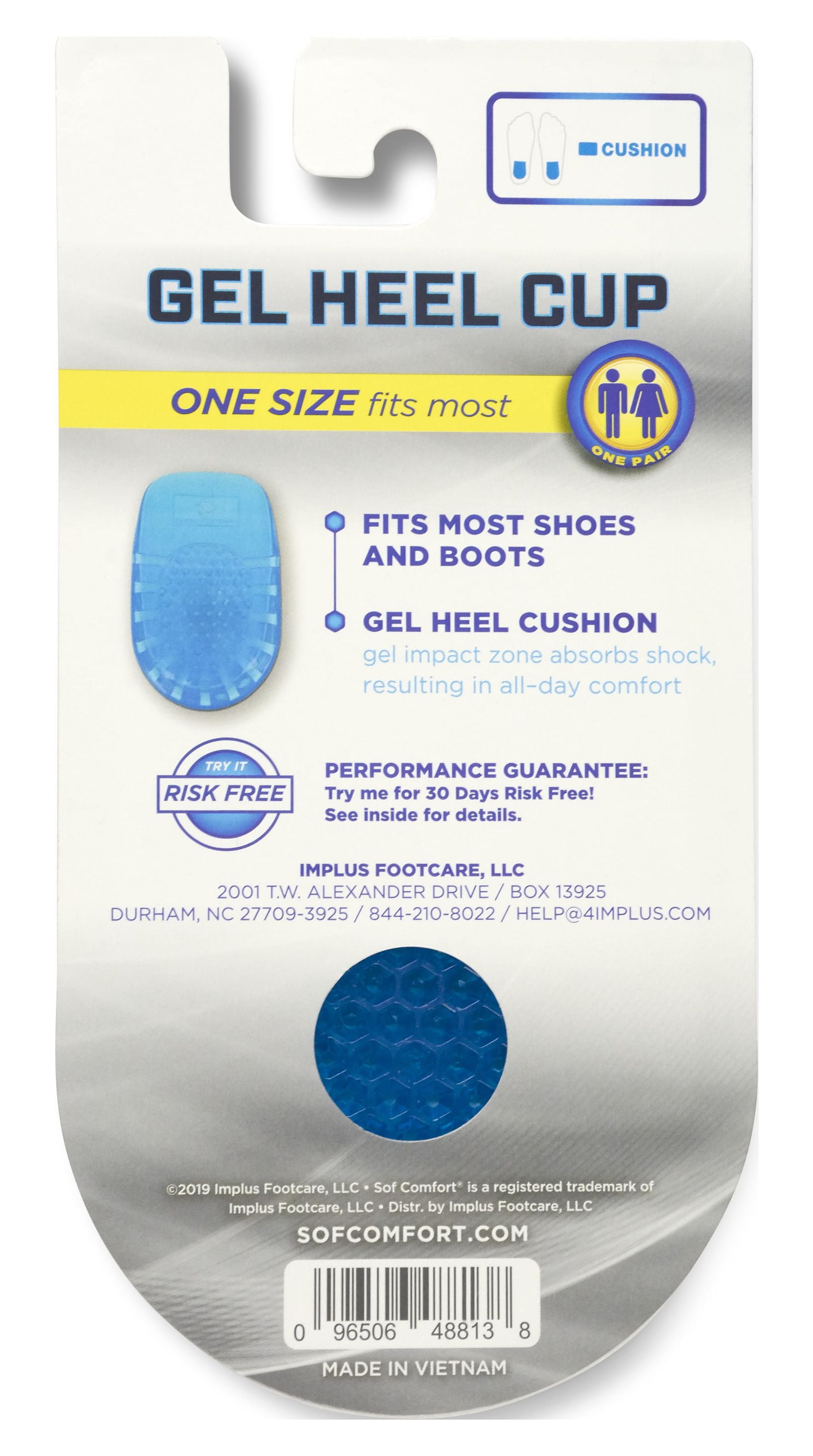 Procare Silicone Heel Cup Inserts, 1 Pair, Small/Medium (Shoe Size: Men'S 5  - 9 / Women'S 5.5 - 9.5) - MedicalSupplyMi