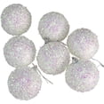 thumbnail image 3 of Northlight 7ct Iridescent Bristled Christmas Ball Ornament Set 2.25" - White/Pink, 3 of 3