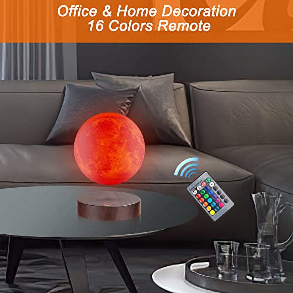 VGAzer Levitating Floating Moon Lamp with 16 Colors Wireless LED Night Light , Magnetic Levitation Rotating Ball , Room and Office Decor