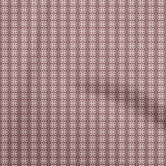 oneOone Polyester Spandex Maroon Fabric Asian Kilim Sewing Material Print Fabric By The Yard 56 Inch Wide