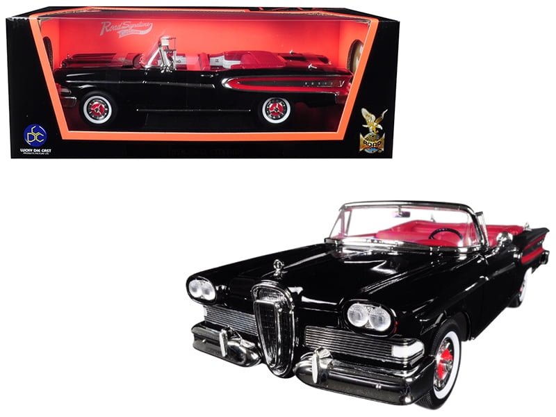 1958 Edsel Citation Convertible Black 1 18 Diecast Model Car By Road Signature Walmart Com