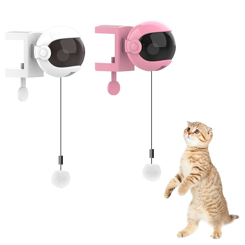 Kitty Automatic Cat Exercise Teaser Toy with 3 Replacement Rotating Feathers Pet Automatic Electronic Rotating Teaser Kitten Toy for Indoor Cats Lake Blue Pawaboo Interactive Cat Toys