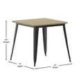 thumbnail image 6 of Flash Furniture Declan Commercial Grade Indoor/Outdoor Dining Table, 31.5" Square All Weather Brown Poly Resin Top with Black Steel Base, 6 of 11