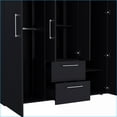 thumbnail image 2 of Chests & Wardrobes, Modern Black 2-Door Armoire with 2 Drawers & 6 Shelves | Wenge | Wood, 2 of 6