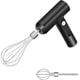 thumbnail image 1 of Batidora de mano eléctrica de acero inoxidable, batidoras de mano eléctricas recargables por USB Batidor eléctrico inalámbrico con 2 cabezales de mezcla, 3 modos de velocidad - Negro, 1 of 5