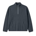thumbnail image 6 of Thousandth Men's Half Zip Shirts Trendy Corduroy Pullover Tops Casual Long Sleeve with Kangaroo Pocket Everyday Sportswear, 6 of 8