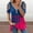 Blue, variant on Aligament T-Shirts For Women Western Shirt Zipper Pullover Short Sleeve Color Block V Neck Fashion Casual Top Color Blocking Print T Shirt Size S