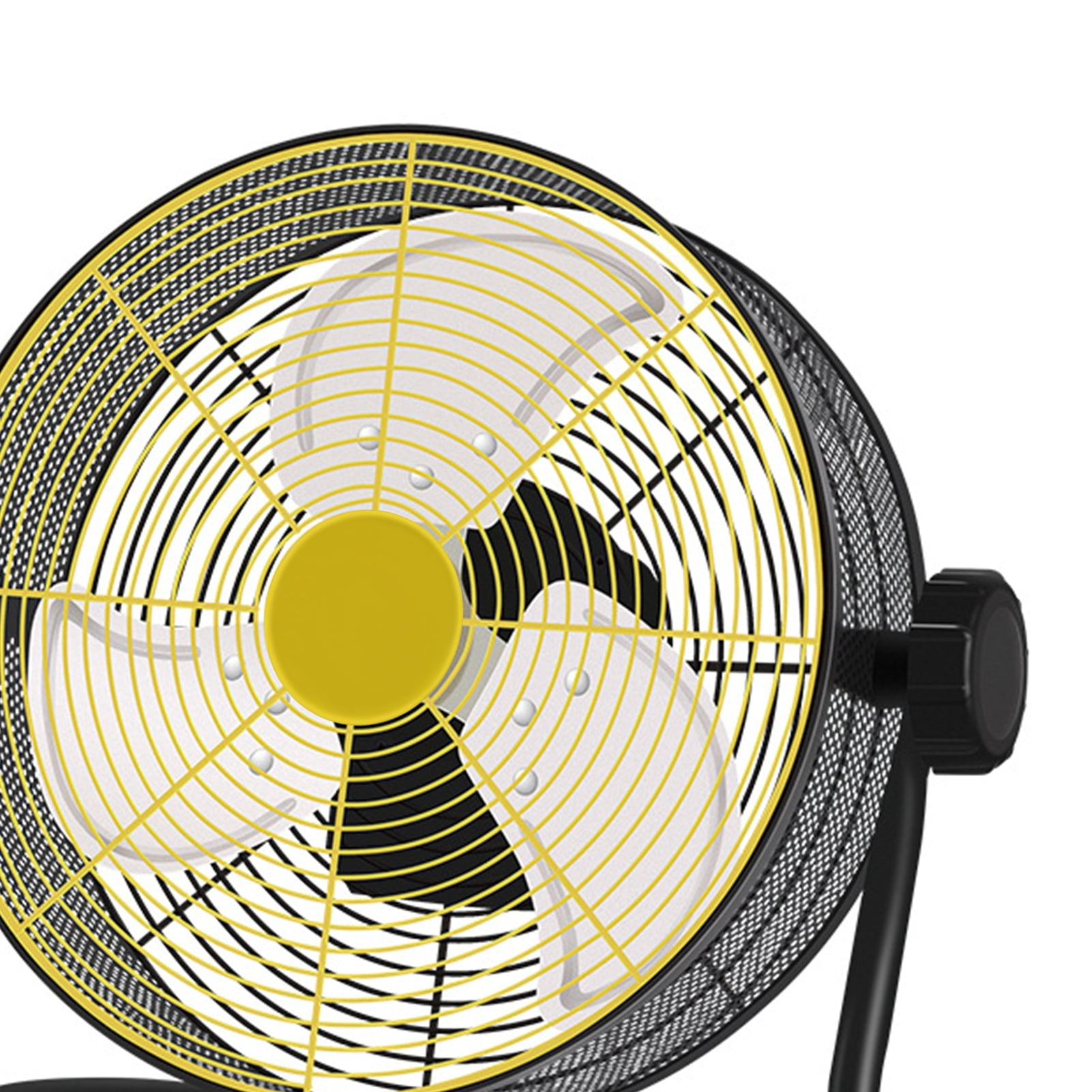 QuickGo 12-inch portable cordless metal blade High Speed Outdoor fan - industrial-style rechargeable floor fan for camping, travel, patio and indoors