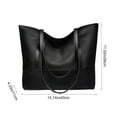 thumbnail image 4 of Tanyzvel Women’s Work Laptop Two Tone Tote Bag, Waterproof Nylon PU Wide Handle Zipper Office Handbag, 4 of 5