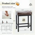thumbnail image 7 of Yardi Yard Modern Bar Stools Set of 2, Counter Height Bar Stools, 2 Packs Stools with Leather Seat Cushion and Steel Frame for Kitchen Island, Brown, 7 of 7