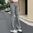 thumbnail image 2 of QATAINLAV Womens Flare Leggings Workout High Waisted Tummy Control Yoga Pants Casual Bell Bottoms Athletic Joggers Fall Outfits, Gray, XL, 2 of 9