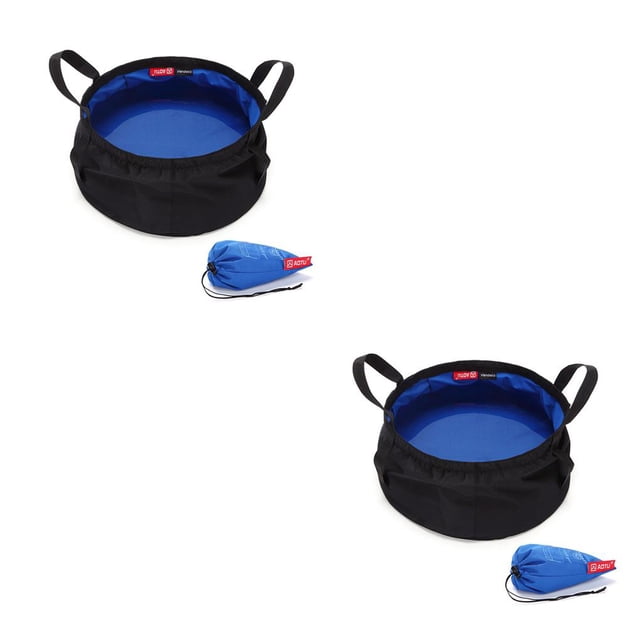 Greeniant Cubo de agua al aire libre 8.5L Bolsa de portátil impermeable para acampar Gran capacidad Mochilero Contenedor de escalada Barril Azul 2Conjunto