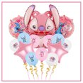 thumbnail image 3 of Suministros para decoraciones de fiesta de cumpleaños de Disney Stitch, platos de papel en ángulo de Lilo&Stitch rosa, servilletas, vasos, globos, vajilla para baby shower, 3 of 5