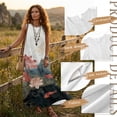 thumbnail image 7 of Jiueut Koi Fish Lotus Flower Print Sleeveless Maxi Dress for Women with Pockets, Linen Look Summer Dress Casual Loose Fit Flowy Long Sundress for Beach Vacation, 3XL, 7 of 7