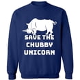 thumbnail image 2 of OXI Crewneck Sweatshirt - Save The Chubby Unicorn,Basic Casual Sweatshirts for Men's and Women Fleece Sweatshirt Long Sleeve- Navy Blue X-Large, 2 of 2