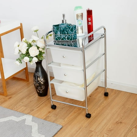 3 Drawers Metal Rolling Storage Cart Scrapbook Supply Paper Home