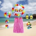 thumbnail image 4 of Traje De Falda De Hierba Traje de falda de hierba para fiesta, disfraz hawaiano para escenario de playa (rosa) Ndcxsfigh Libre de BPA, 4 of 6