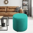 thumbnail image 6 of Round Ottoman Covers Slipcover Stretch Footstool Protector Covers Soft Footrest Ottoman Seating Ottoman Throw Cover for Living Room Indoor Outdoor Dark Green, 6 of 7