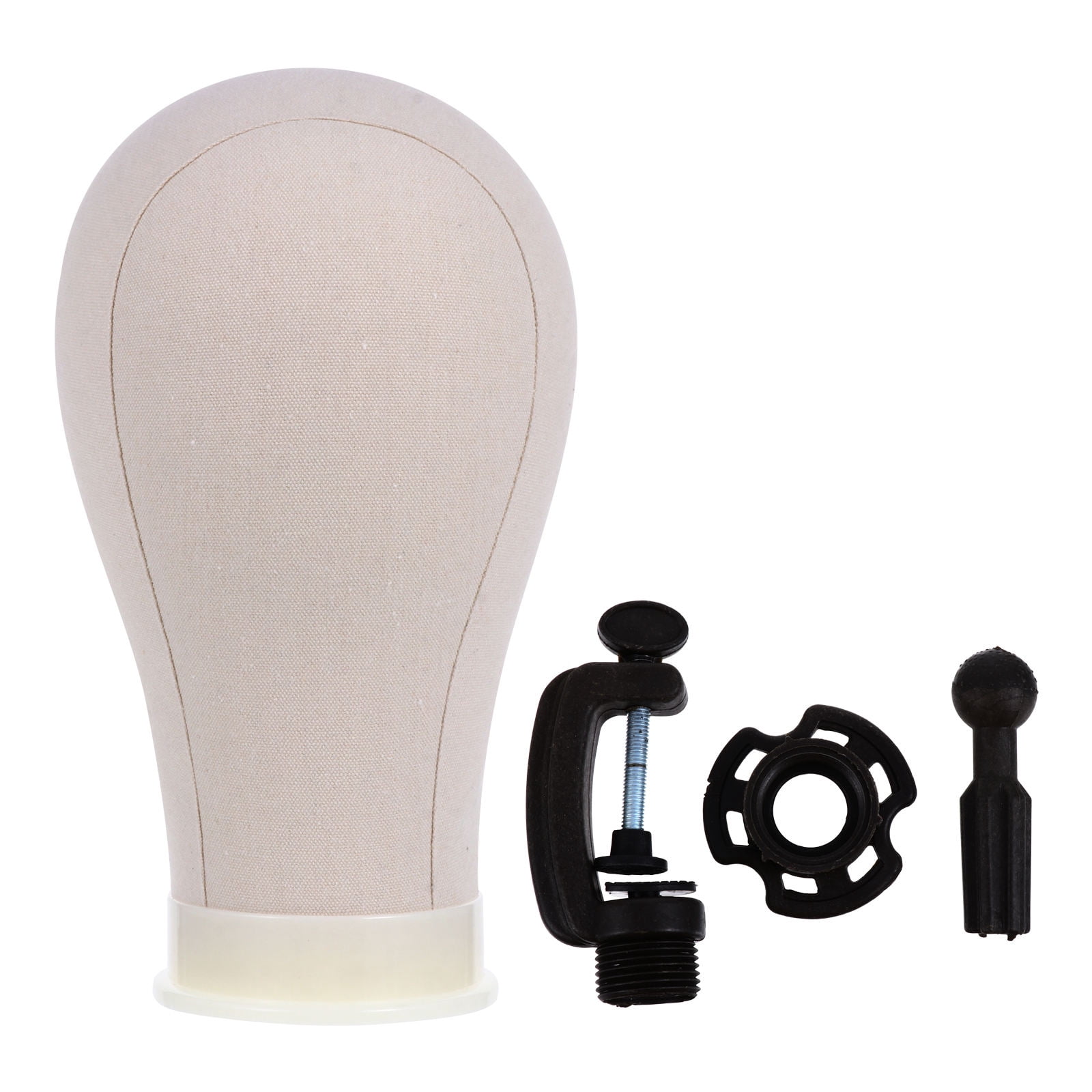 WHAMVOX 2-Pack Canvas Block Mannequin Display with Holders for Wigs, Hats, Scarves, and Accessories