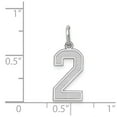 thumbnail image 2 of FB Jewels 14k White Gold Medium Satin Number 2 Charm, 2 of 2