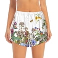 thumbnail image 2 of Pofeuu Herbs and Wildflowers Print Women's Athletic Shorts Running Workout Shorts Tummy Control Quick Dry Gym Shorts with Pockets Double layer sports shorts-Large, 2 of 7