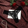 thumbnail image 5 of vigerkar Underwear Women Floral Lace Panties Low Waist Thong Cheeky Briefs (Black, L), 5 of 8