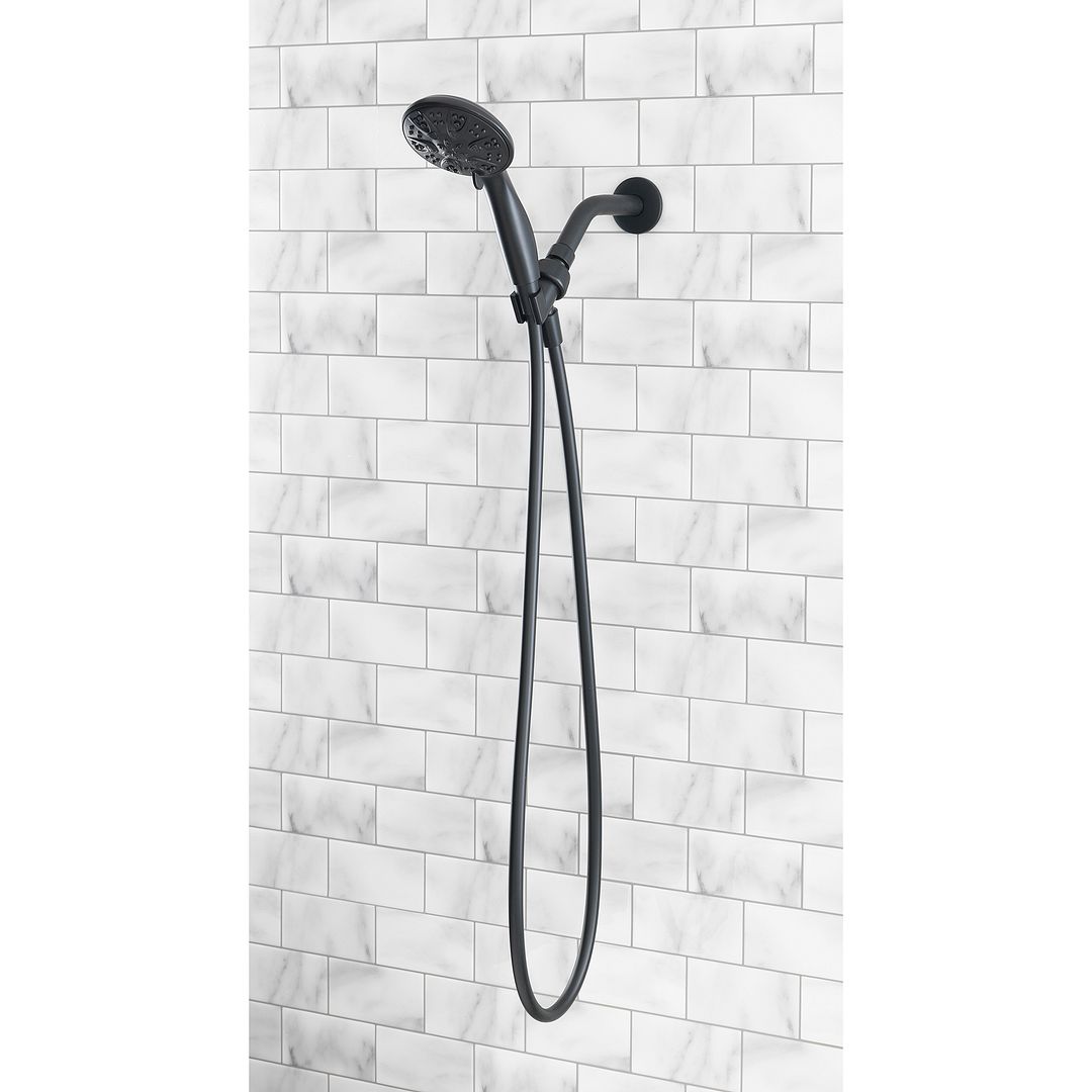 Mainstays 5-Setting Handheld Shower Head Matte Black photo 7