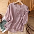 thumbnail image 3 of Vmvidoty Women's Plus Size T Shirts Oversized Tees Summer Half Sleeve Crew Neck Tunic Tops Pink XXXL, 3 of 6