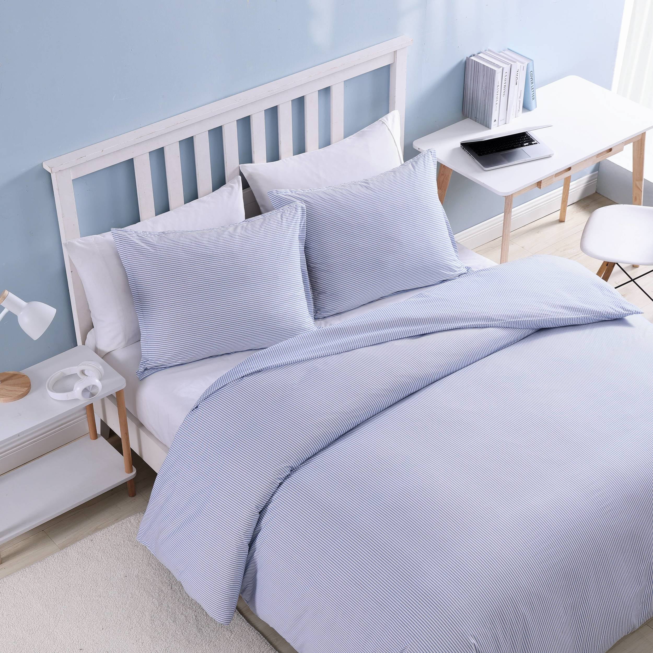 Poppy & Fritz Oxford Stripe White King Duvet Cover Set
