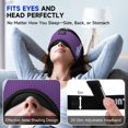 thumbnail image 3 of Sleep Mask, Bluetooth Eye Mask Bluetooth, TOPOINT Breathable Cotton Sleep Headphones for Sleeping Side Sleepers Travel Meditation Music Headsets with Microphone Handsfree Men Women, Purple, 3 of 8
