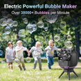 thumbnail image 3 of WWS-Rechargeable Bubble Machine for Kids Toddlers, Rotatable Bubble Blower with 38000+ Bubbles Per Minute, Automatic Bubble Maker Machine for Toddlers, Bubble Machine for Parties, Birthday Wedding, B, 3 of 4