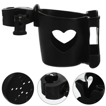 OUNONA Universal Cup Holder for Stroller Black Plastic Multifunctional Design with Adjustable Angle and