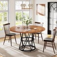 thumbnail image 4 of Tribesigns Round Dining Table for 4, 47 Inches Kitchen Table Circle Dinner Table, Wood Dining Room Table, Walnut, 4 of 7