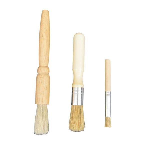 Coffee Grinder Cleaning Brush 3Piece Set, (7.3"-5.7"-4"), Espresso Equipment Dusting and Maintenance Brushes, Coffee Powder Bean Grain Cleaner, Baking, Cooking, BBQ Brushes 3-Pack