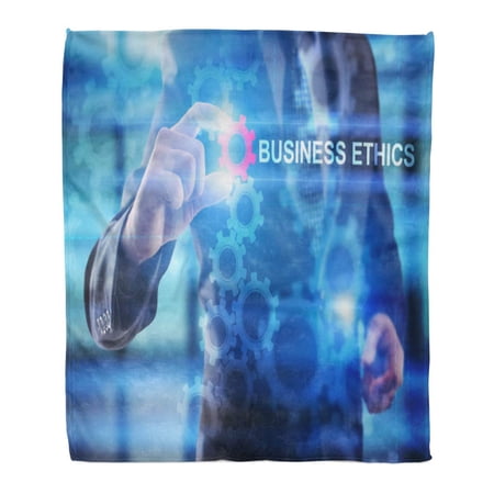ASHLEIGH Flannel Throw Blanket Compliance Attitude Businessman is Selecting Ethics Virtual Screen Button Soft for Bed Sofa and Couch 50x60 Inches
