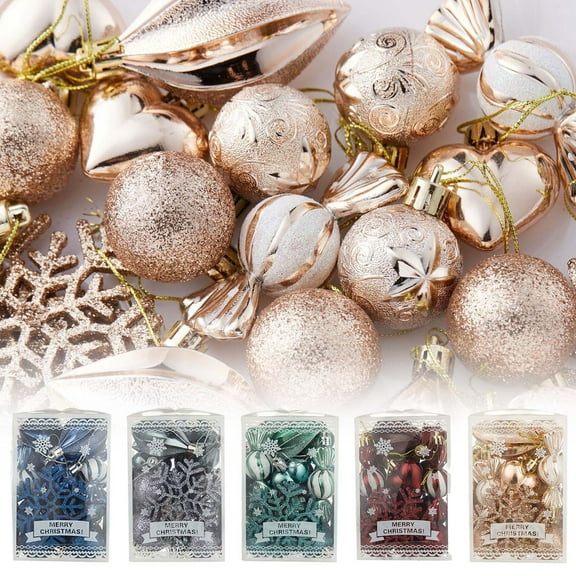 Kbndieu Christmas Gifts Pendent Set 26PCS Painted Christmas Balls Ornaments for Christmas Tree Multiple Styles Christmas Hanging Ornament for Holiday Party Decor Christmas Decorations Clearance