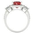thumbnail image 4 of 3.005 ctw 3 Stone Anniversary Ring for Women | Princess Cut Natural Garnet | Hyperallergenic Solid 14K White Gold, 4 of 5