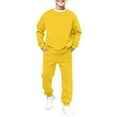 thumbnail image 6 of UACY 2 Piece Sweatsuits for Boys Girls School Athletic Outfit Fall Winter Tracksuit Pullover Sweatshirt (Yellow, 11-12 Years), 6 of 7