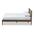 thumbnail image 3 of Baxton Studio Opal Mid-Century Modern Solid Walnut Wood Slatted Headboard Full Size Platform Bed, 3 of 9