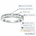 thumbnail image 3 of Vir Jewels 1 CTTW Classic Diamond Wedding Band 14K White Gold I1-I2 Channel Set Size 10 Female Adult, 3 of 6