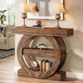 thumbnail image 1 of Tribesigns Rustic Farmhouse 41-Inch Entryway Table, 3-Tier Narrow Console Table with Storage Shelves, Behind Couch Hallway Sofa Table, Living Room Foyer Accent Furniture, 1 of 5