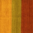 thumbnail image 1 of Ahgly Company Machine Washable Indoor Square Abstract Yellow Contemporary Area Rugs, 4' Square, 1 of 4