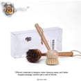 thumbnail image 4 of FOLI Bamboo Handle Dish Scrub Brushes - Wooden Cleaning Scrubbers with Stiff Bristles for Washing Kitchen Cast Iron Pan Pot (2PCS with Sisal & Palm Bristles, Long Handle), 4 of 8